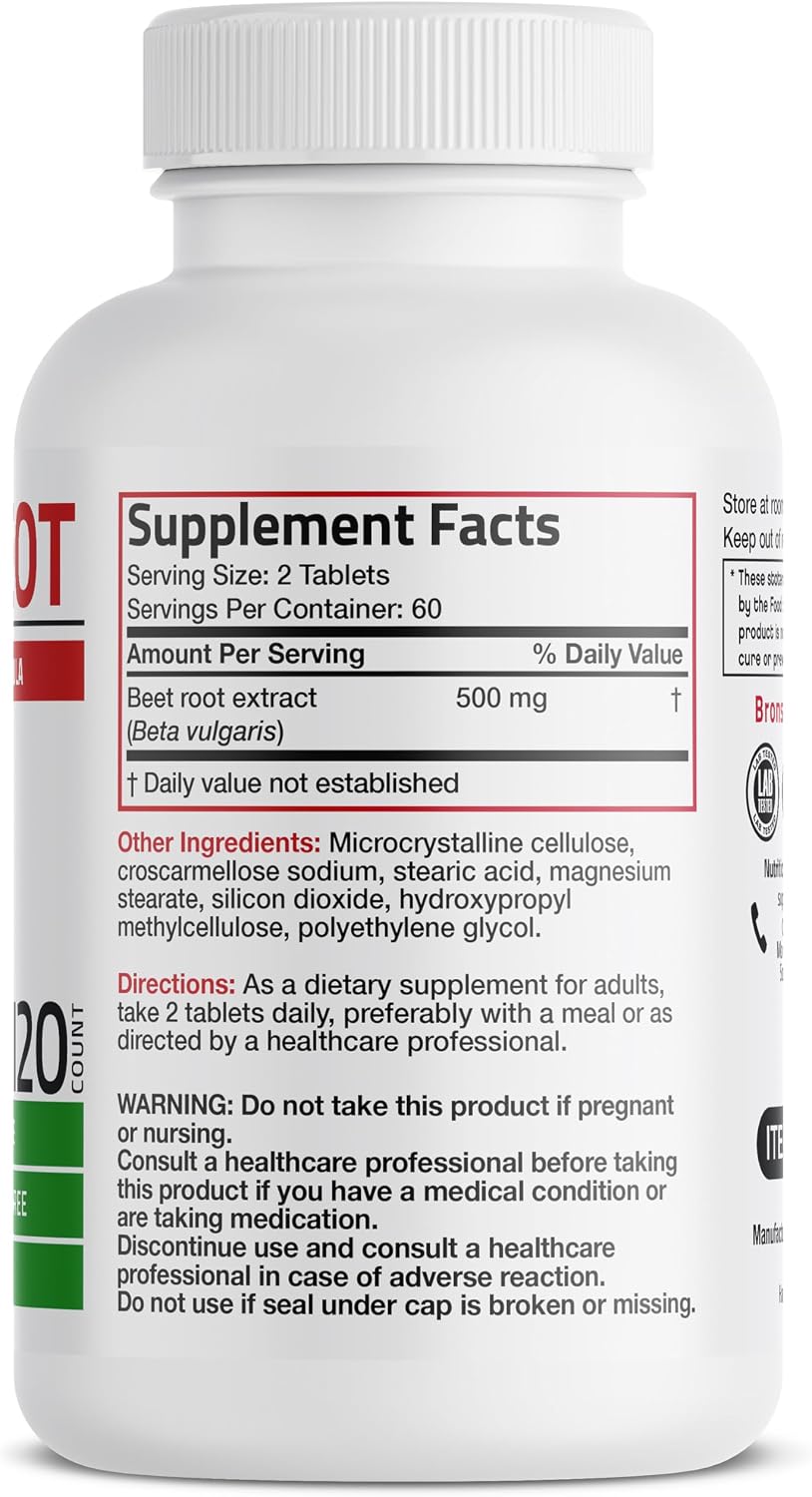 Bronson Beetroot Extra Strength, Non-GMO, 120 Vegetarian Tablets - görsel 2