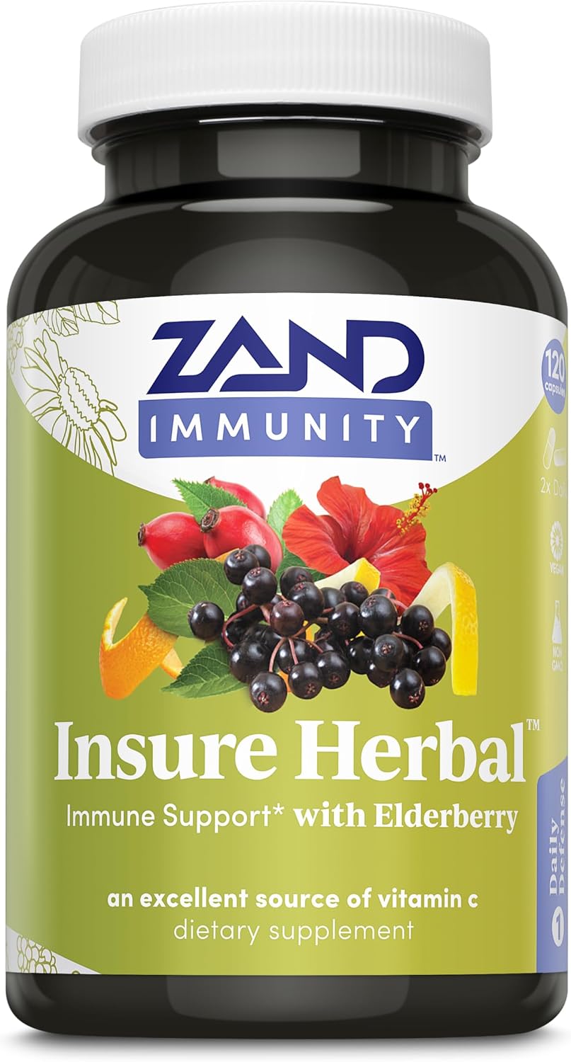 Zand Insure Herbal Immune Support - Vitamin C, Zinc, Echinacea, Elderberry and Ginger - 120 Veg Caps - görsel 1