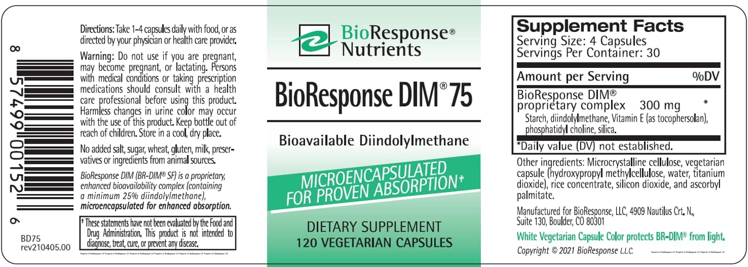 BioResponse DIM 75mg, 120 Capsules - görsel 1