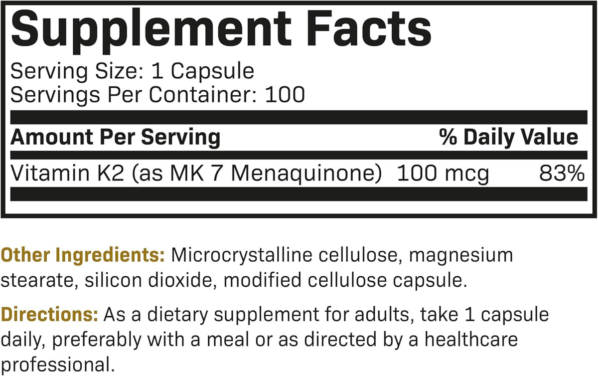 Futurebiotics Vitamin K2 as MK-7 100 µg, Supports Strong Bones - Non-GM, 100 Vegetarian Capsules - görsel 6