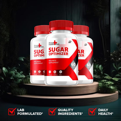 Gluco Health Plus Capsules – Sugar Optimiser Advanced Supplement, All Natural Formula (3 Pack - 180 Capsules)