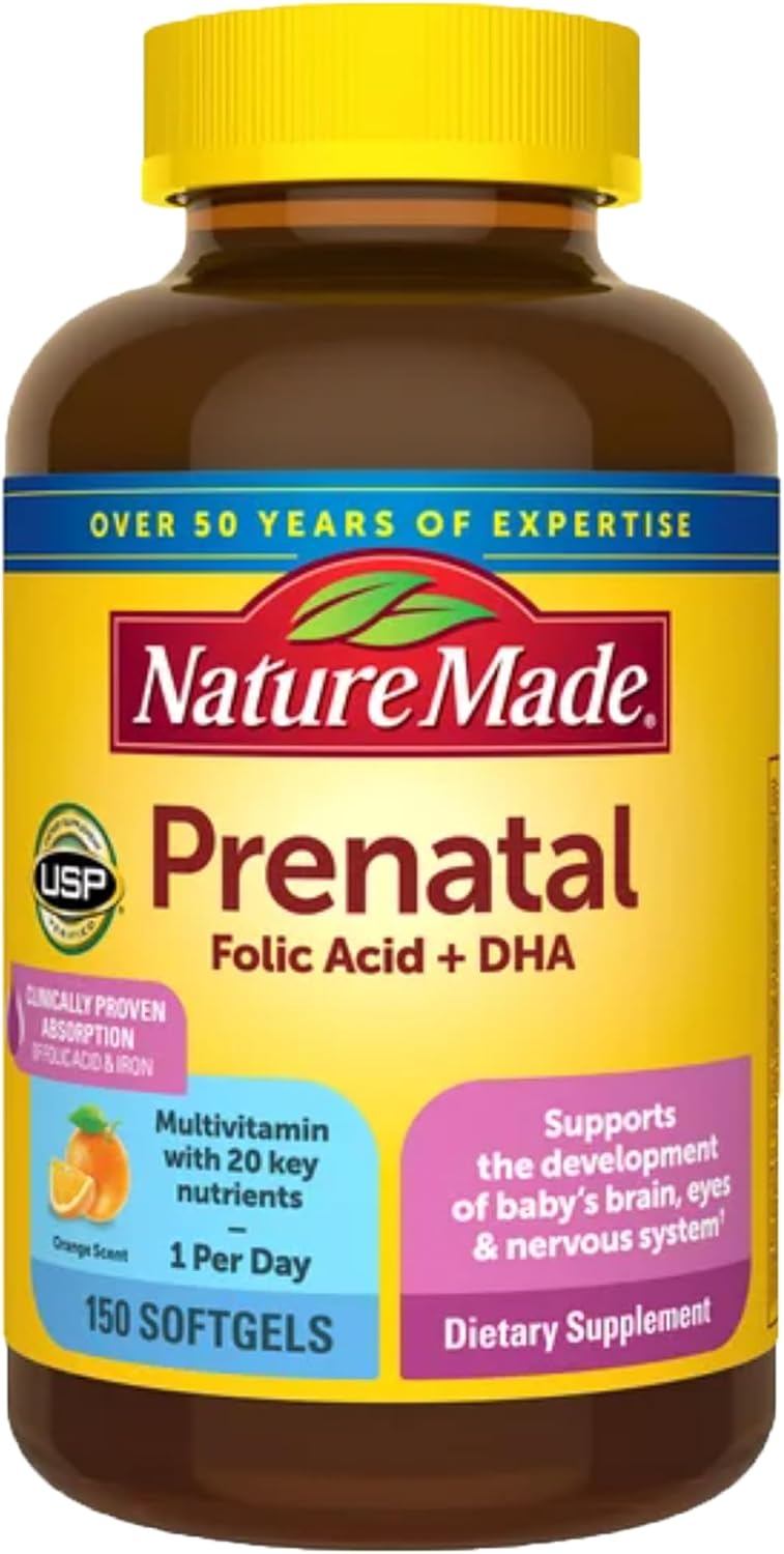Nature Made Prenatal + DHA 200 mg Softgels, 150 Count - görsel 1