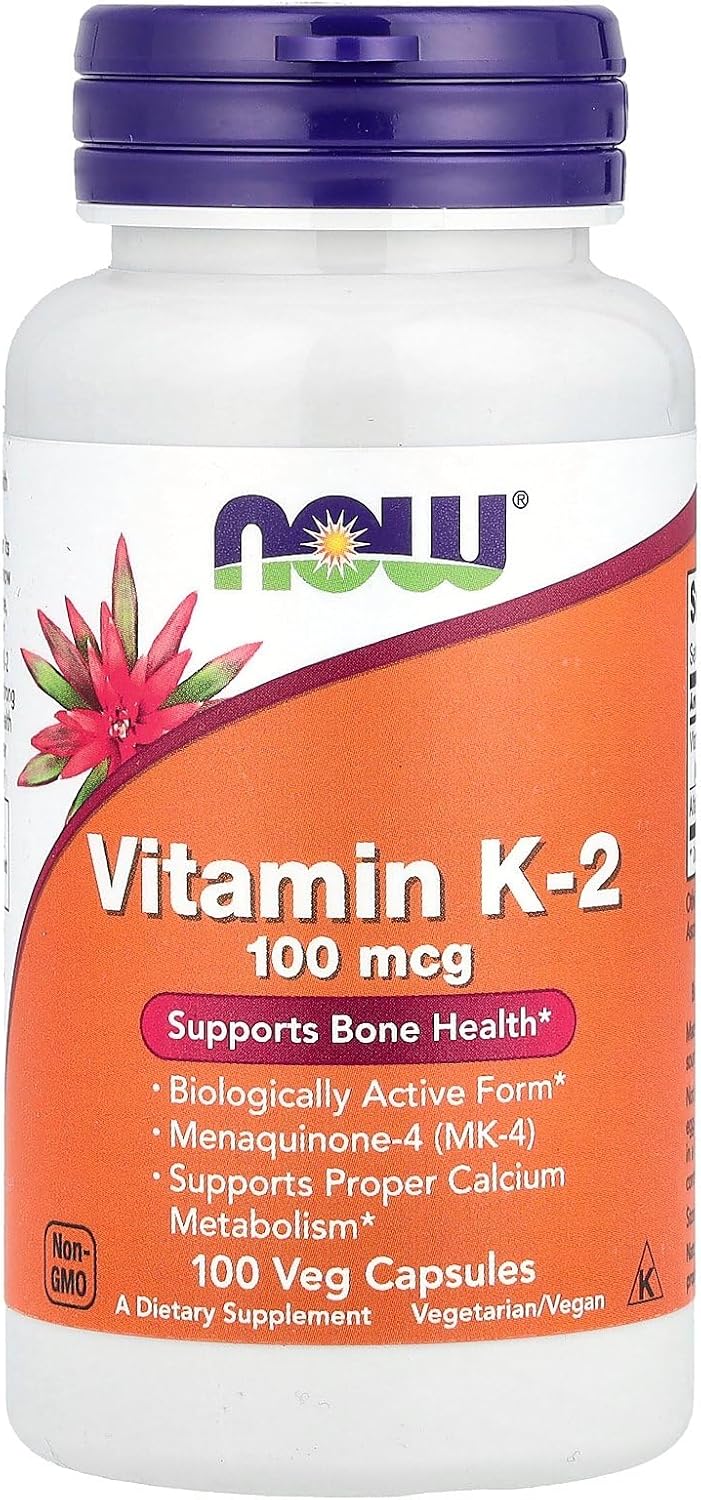 NOW Foods Vitamin K-2, 100mcg – 100 Capsules - görsel 1