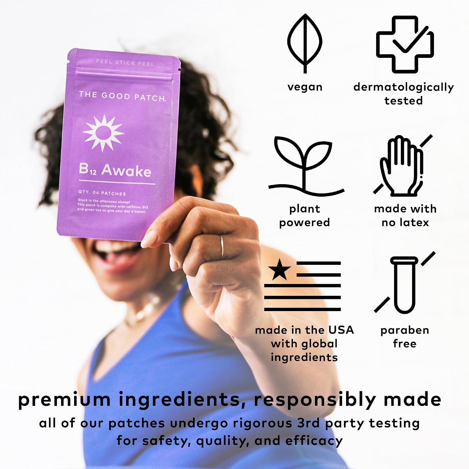 The Good Patch B12 Awake Patch – Caffeine, B12 & Green Tea Extract for Energy (8 Patches) - görsel 5