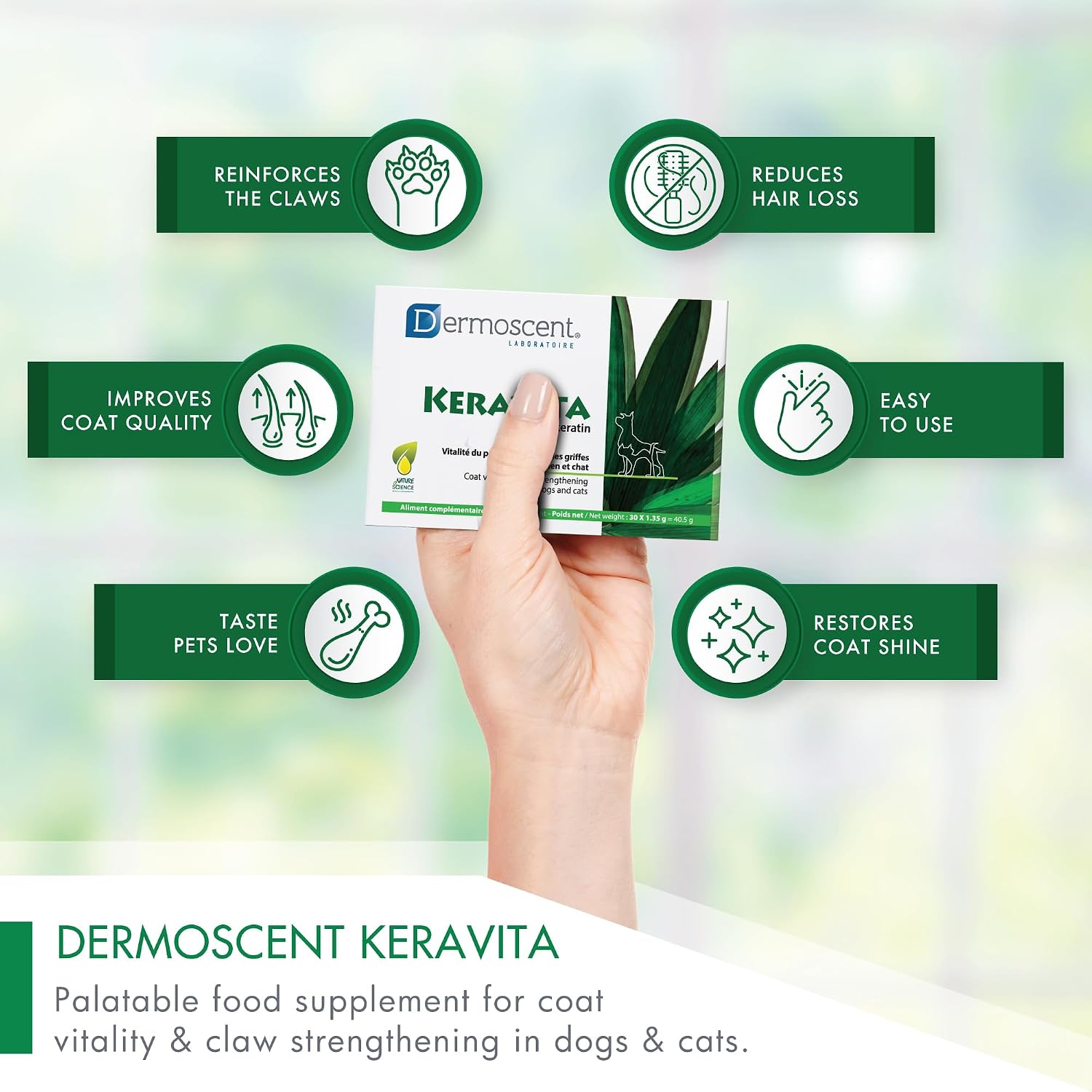 Dermoscent Keravita Dog & Cat Skin and Coat Food Supplement - 30 Tablets - görsel 7