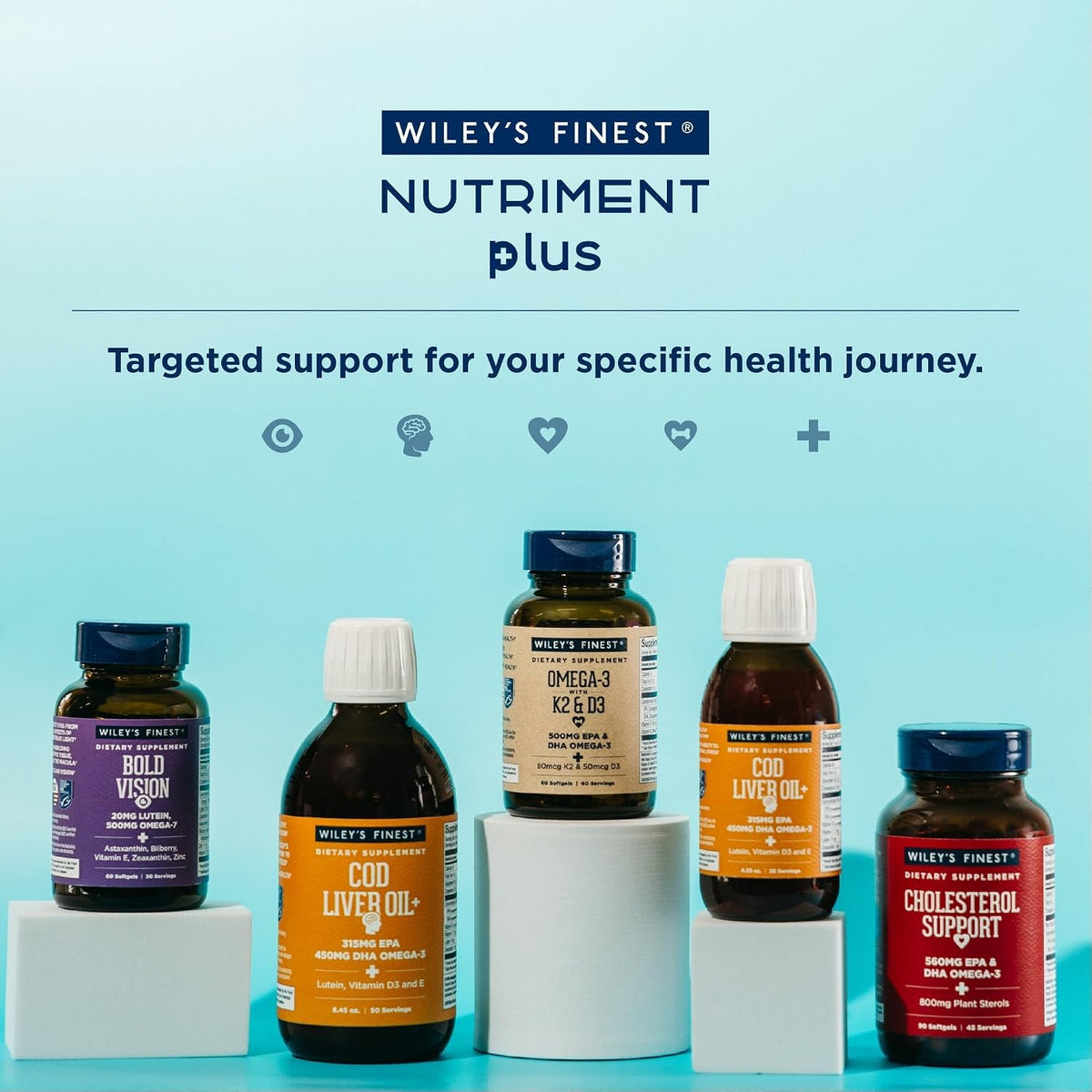 Wiley's Finest Wild Alaskan Fish Oil Bold Vision - Eye Health Food Supplement with Lutein and Omega-7 - 60 Softgels - görsel 6