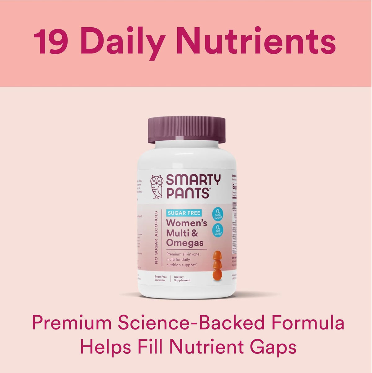 SmartyPants Women's Sugar-Free Multivitamin Gummies with Omega-3, 60 Gummies - görsel 3