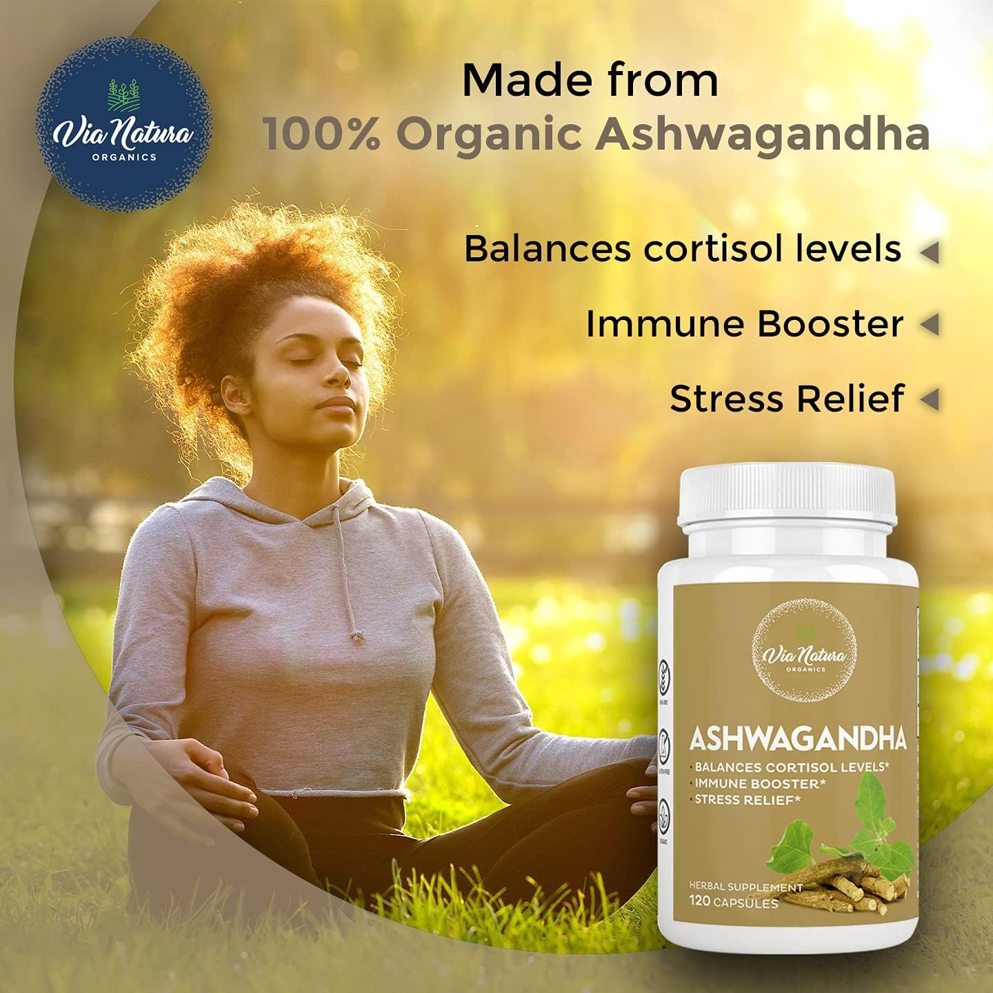 Organic Ashwagandha Capsules 1000mg | Herbal Supplement - 120 Capsules - görsel 4