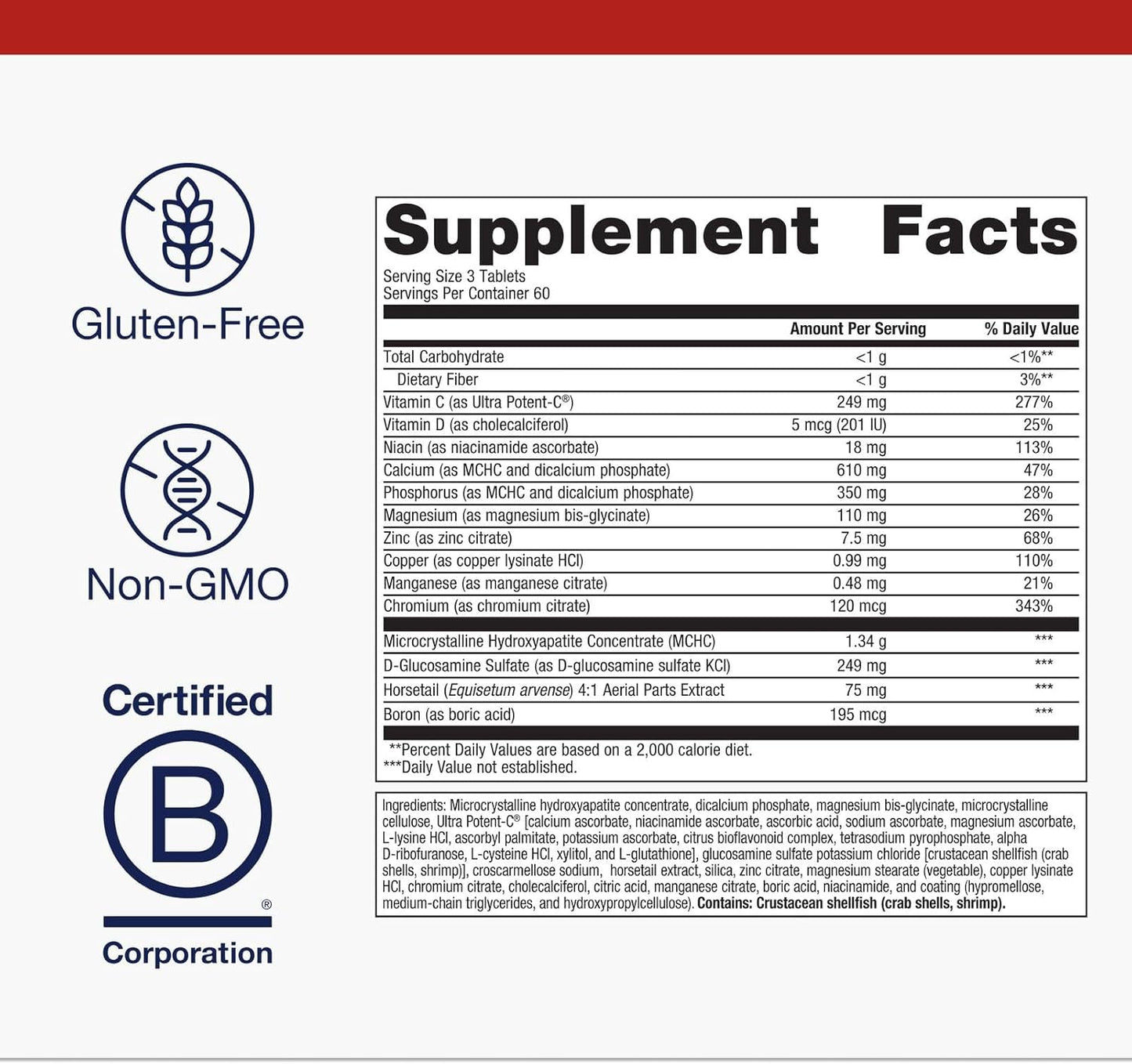 Metagenics Bone Builder Active - Calcium, Magnesium, Phosphorus & Vitamin D Supplement - Contributes to Normal Bone Health & Healthy Ageing - Non-GMO, Gluten-Free - 180 Tablets - görsel 4
