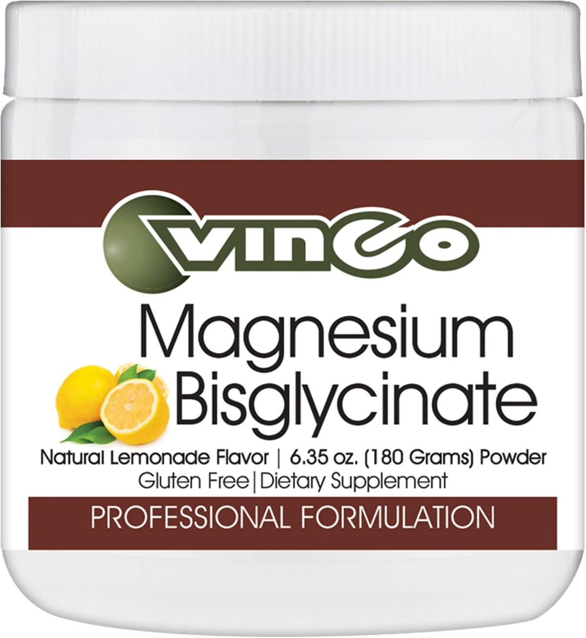 Vinco Magnesium Bisglycinate Powder – Advanced Muscle Support – 6.35 oz (30 Servings) – Lemonade Flavoured - görsel 1