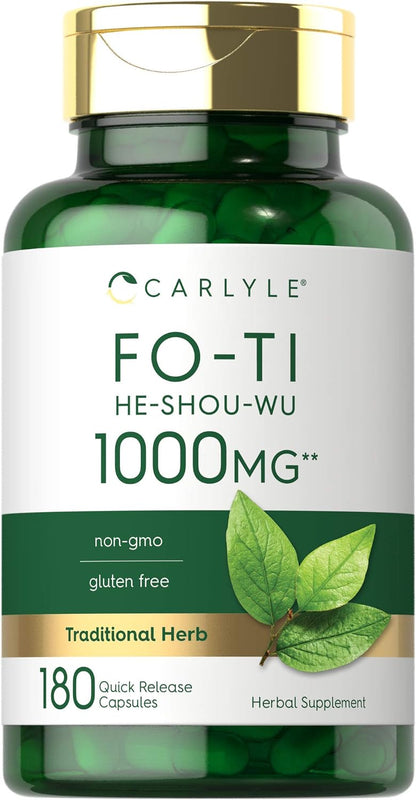 Carlyle Fo-Ti Supplement | 180 Capsules | He-Shou-Wu Root Extract | Non-GM and Gluten-free
