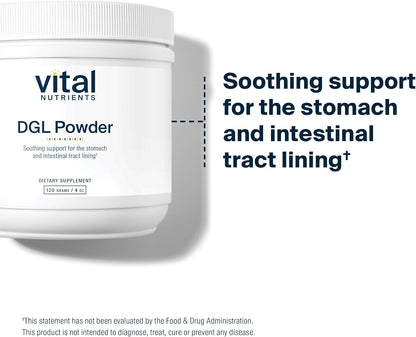Vital Nutrients DGL Powder - Vegan Deglycyrrhizinated Liquorice Root Extract, 120g