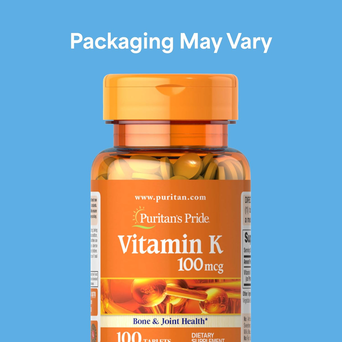 Puritan's Pride Premium Vitamin K 100mcg Tablets - görsel 2