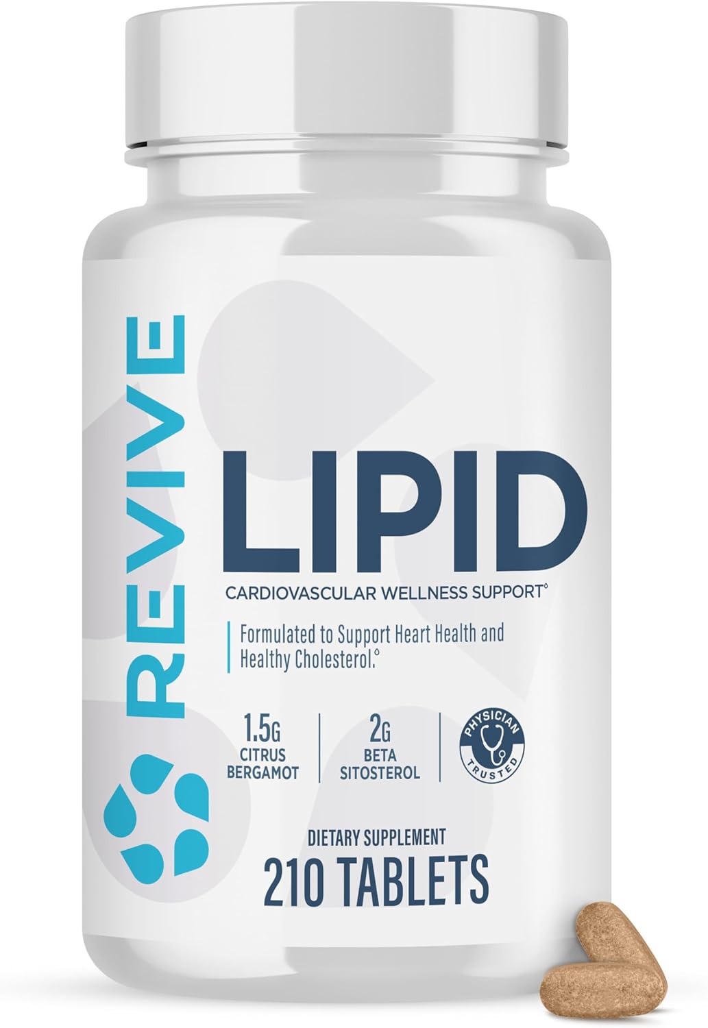 Revive MD Lipid Support Formula – Supplement for Healthy Cholesterol, Endothelial Health & Triglyceride Levels with Beta Sitosterol, Citrus Bergamot & Pantethine (30 Servings) - görsel 1