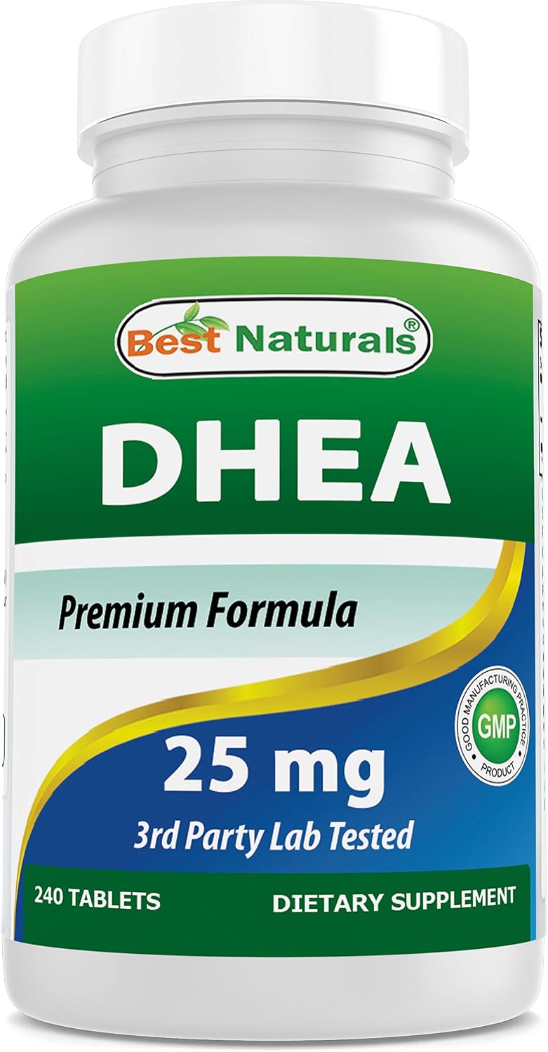 Best Naturals DHEA 25mg Supplement – Hormone Precursor – 240 Tablets - görsel 1