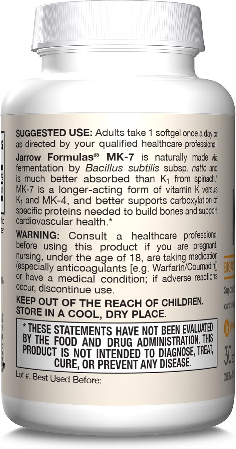 Jarrow Formulae MK-7 90 mcg – Bioactive Vitamin K2 for Bone Health (30 Softgels) - görsel 10