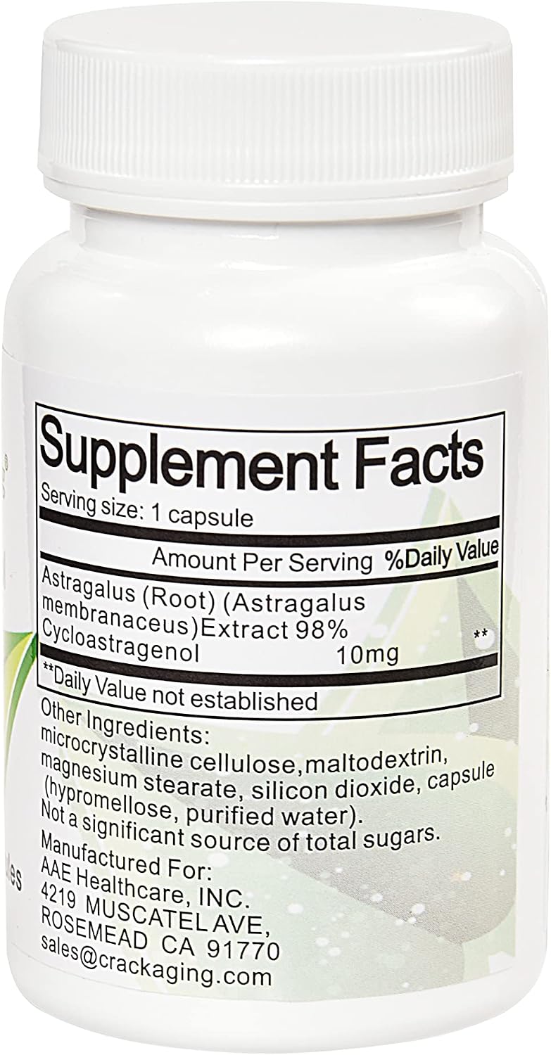 Crackaging Super-Absorption Cycloastragenol 98% | Telomere Support | Immune Support | 10mg 30 Capsules - görsel 2