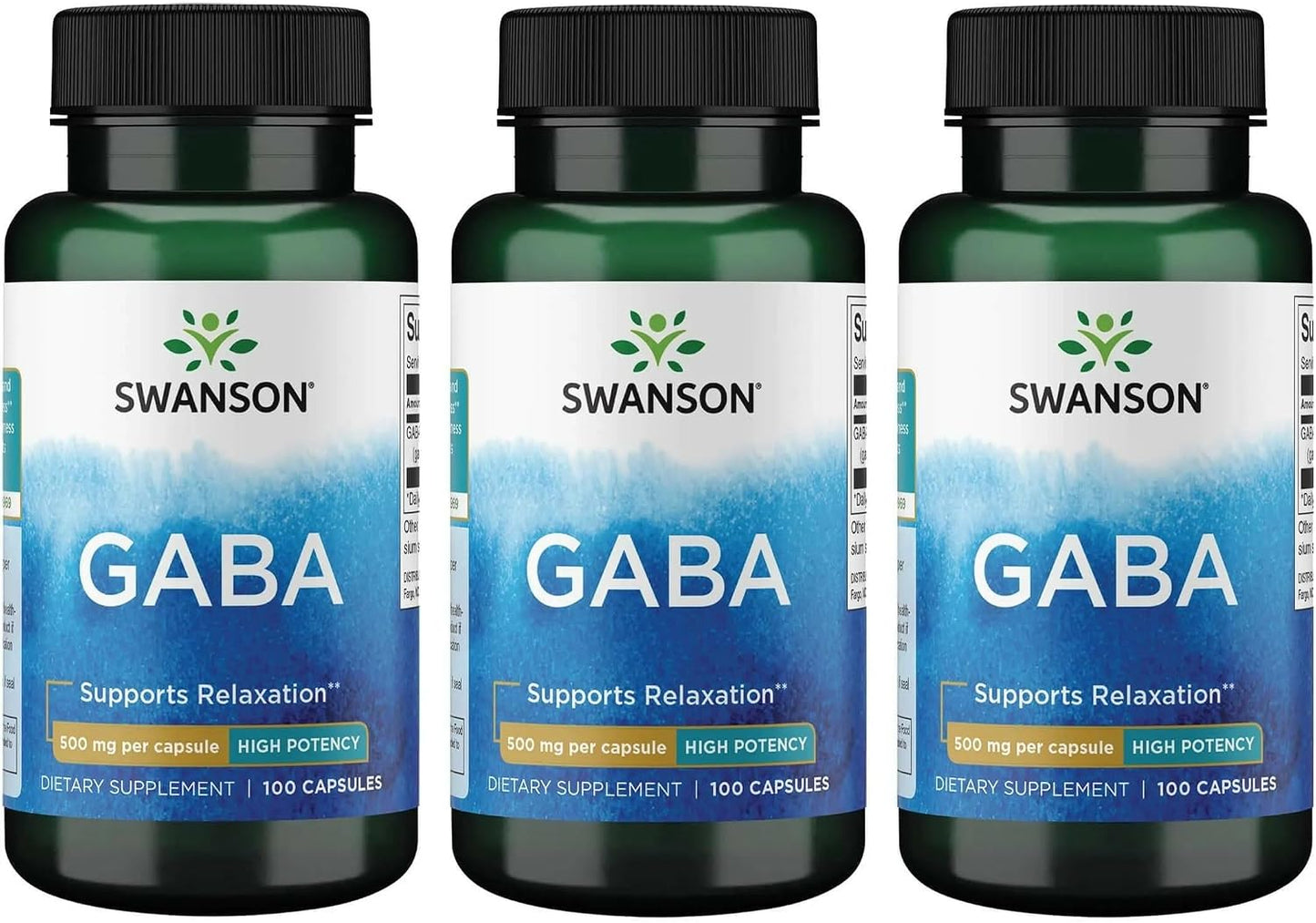 Swanson GABA 500 mg Capsules, 200 Capsules (2-Pack) - görsel 5