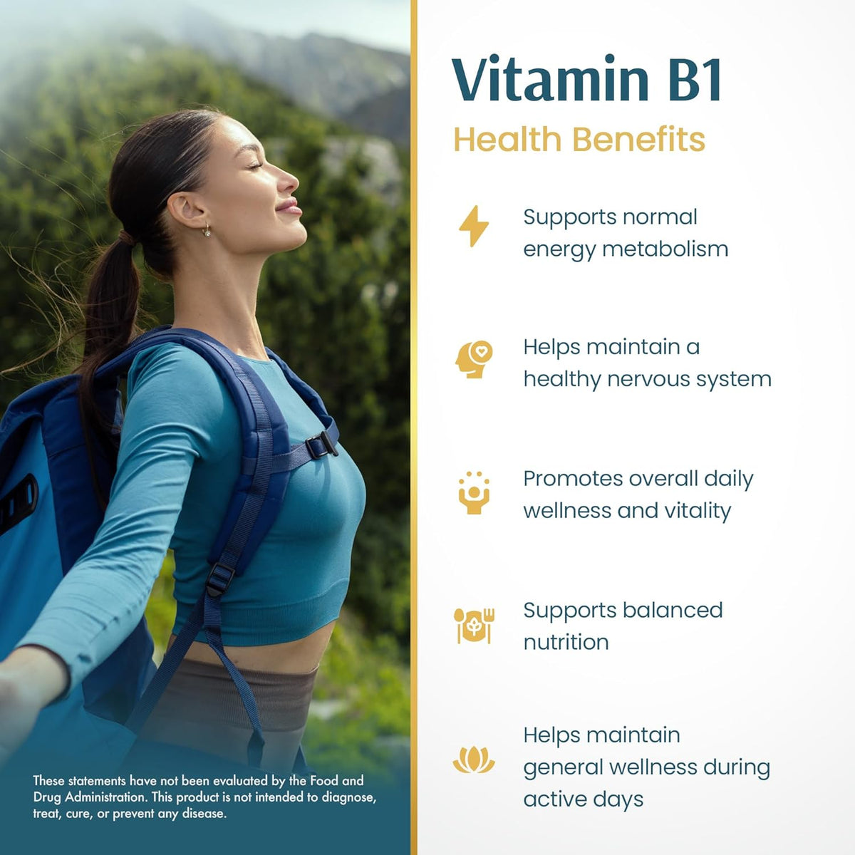 Vykee Nutrition Vitamin B1 (Thiamine) Capsules – 500 mg, 120 Count - görsel 6