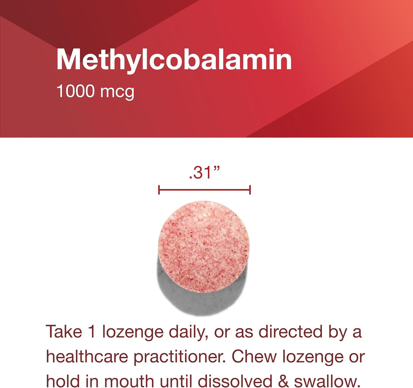 PROTOCOL FOR LIFE BALANCE Methyl B12 1,000mcg - Vitamin B12 for Homocysteine Metabolism & Brain Health - Vegan, Kosher, Halal Lozenges (100 Count) - görsel 7