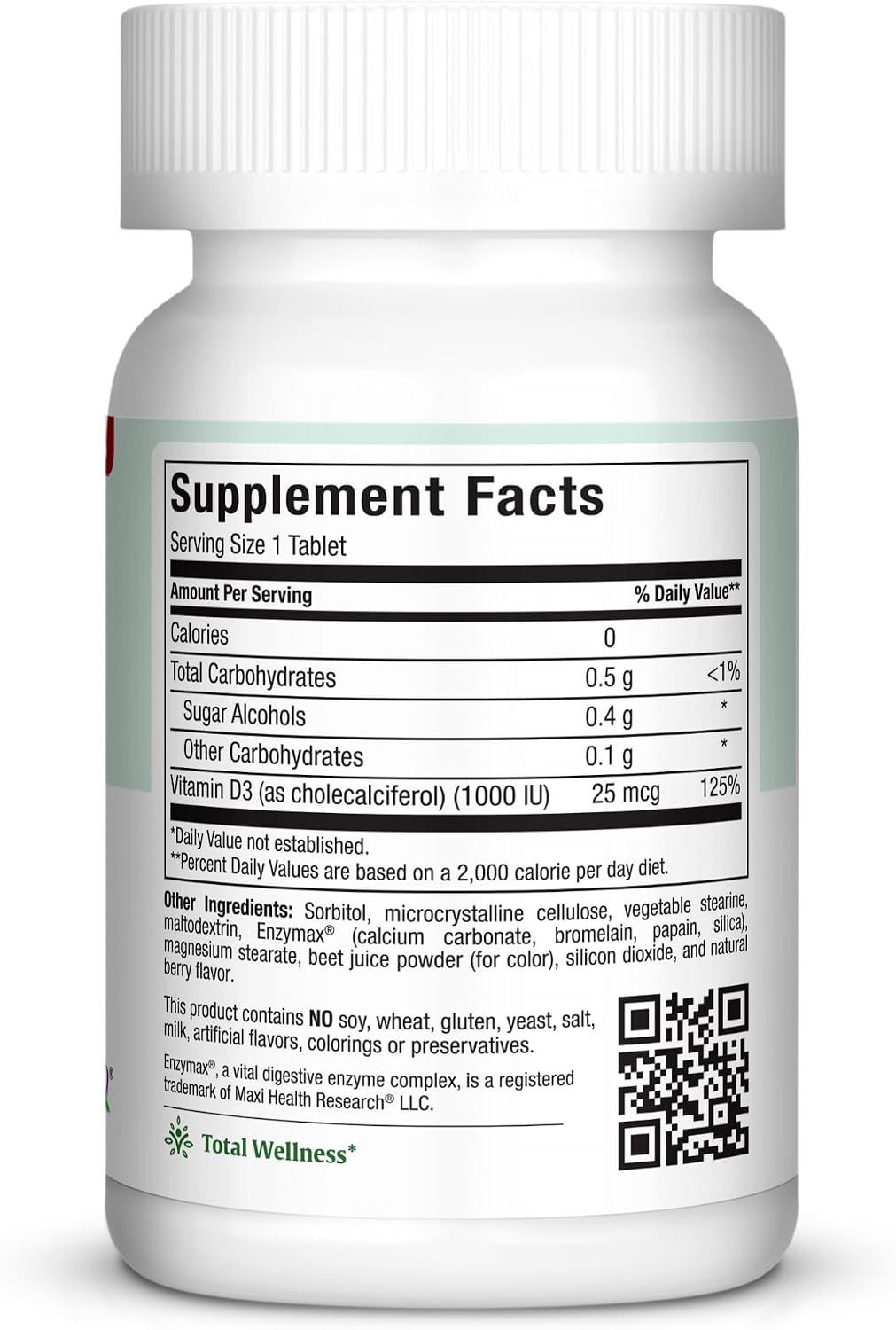 Maxi Health Chew-D-Max Vitamin D3 1000 IU - Chewable for Kids and Adults - Natural Berry Flavour - 100 Chewables - görsel 2