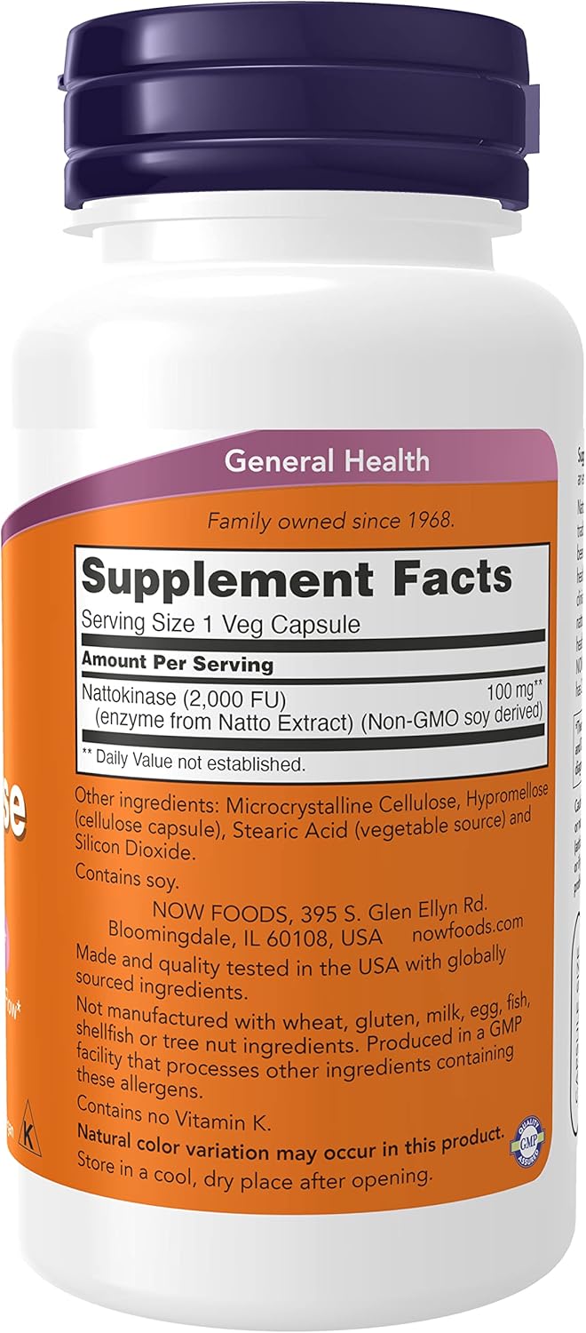 NOW Foods Nattokinase 100 mg, 120 VegiCaps (Pack of 2) - görsel 2