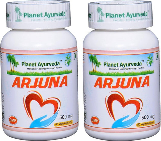 Planet Ayurveda Arjuna, 500mg Veg Capsules - 2 Bottles