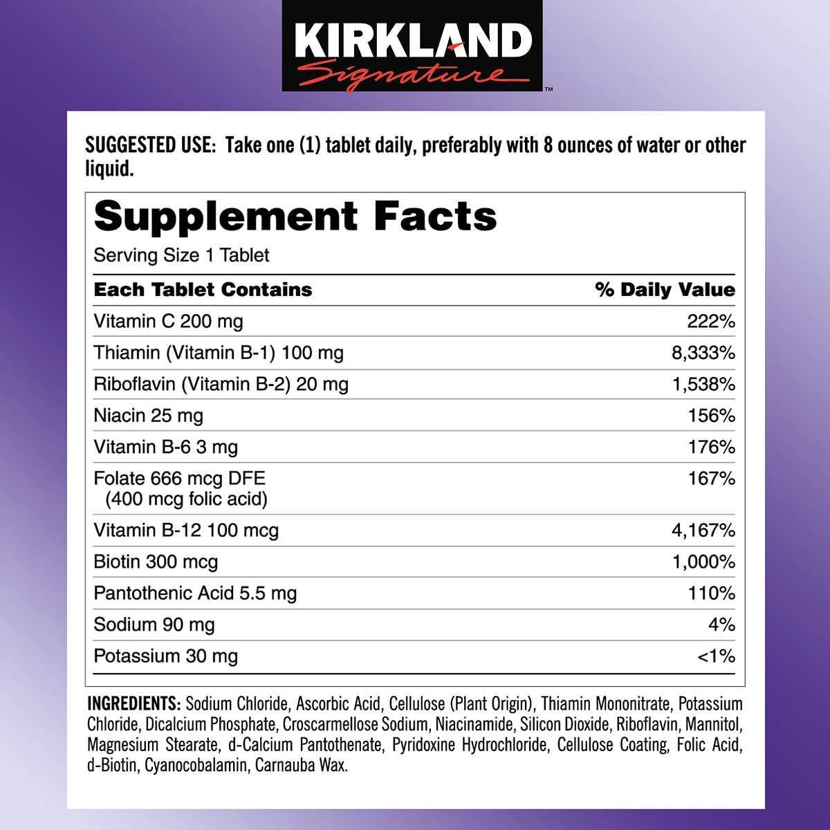 Kirkland Signature Super B-Complex with Electrolytes, 500 Tablets (4 Pack) - görsel 2