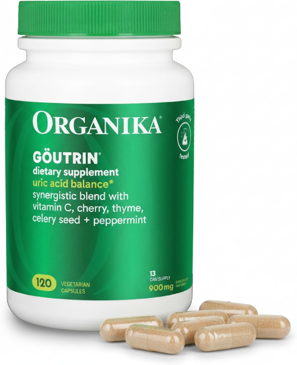 Organika Goutrin Uric Acid Flush for Gout Support, 120 Capsules - görsel 1
