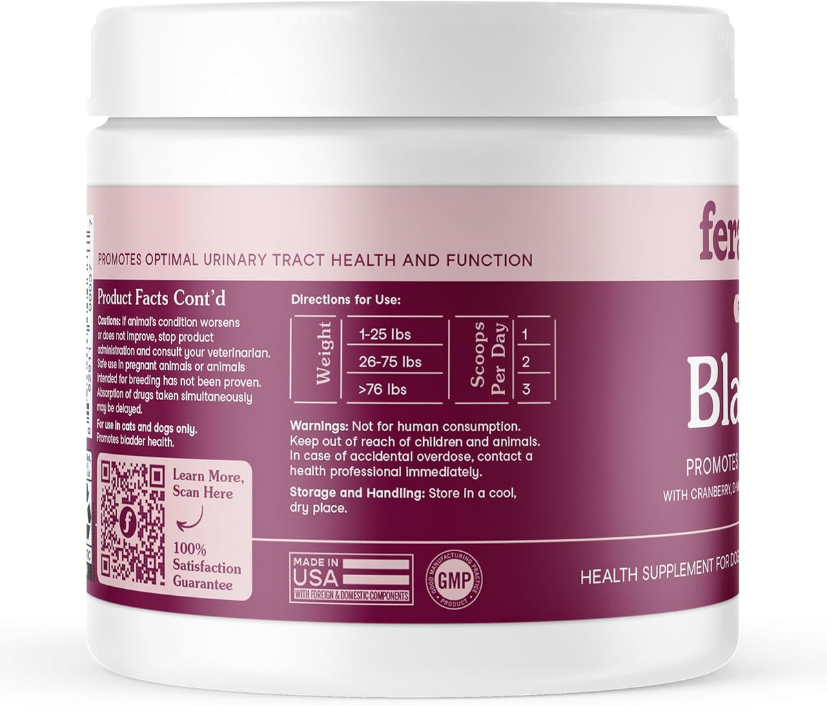 Fera Pets Bladder Support – Cranberry Supplement for Dogs and Cats, 60 Scoops - görsel 8