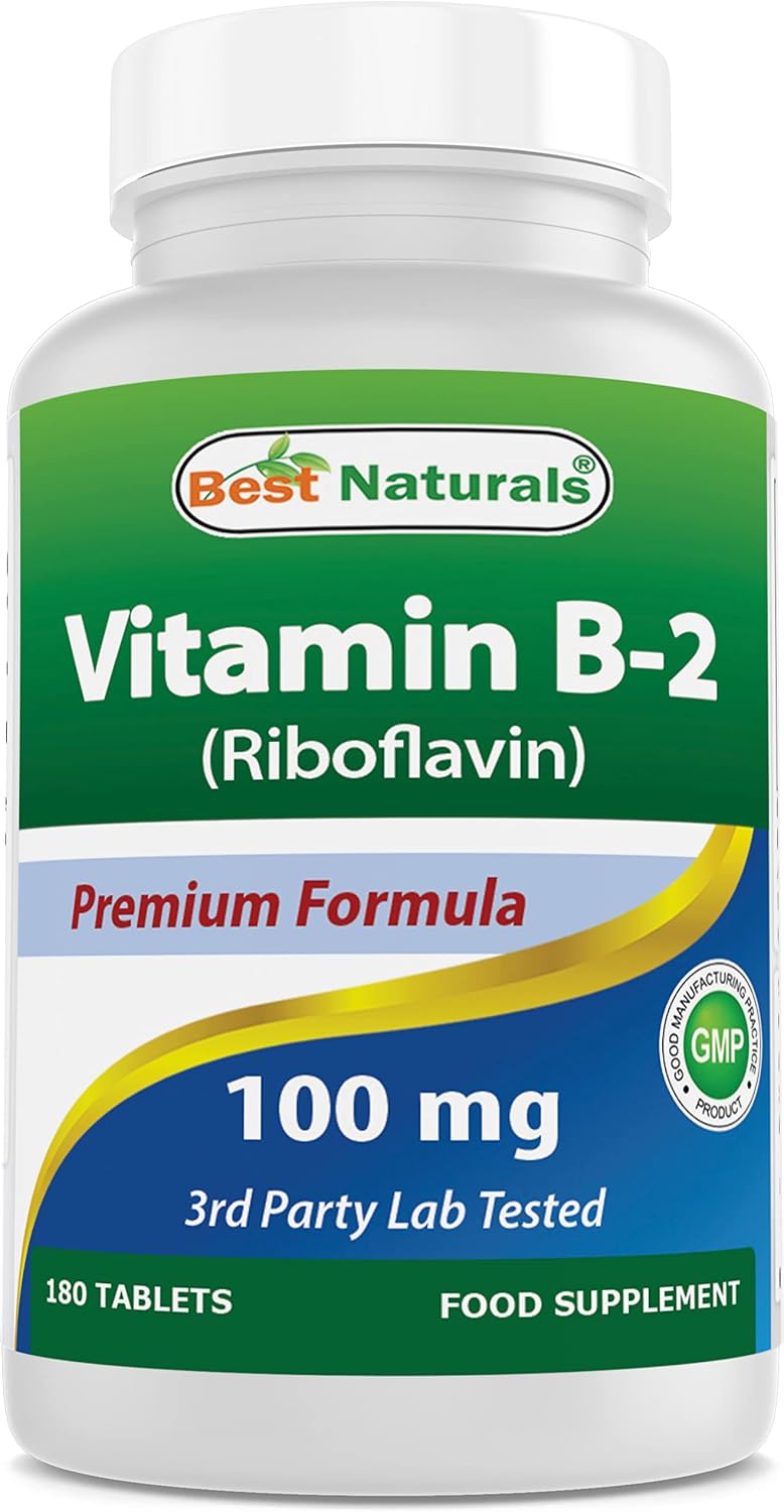 Best Naturals Vitamin B2 (Riboflavin) 100 mg 180 Tablets - Premium Formula - görsel 1