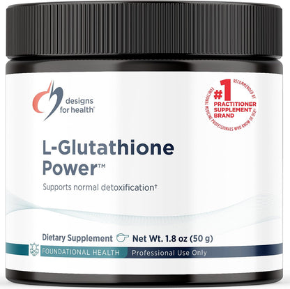 Designs for Health L-Glutathione Powder – Reduced Glutathione Powder for Antioxidant Support (50 Servings)
