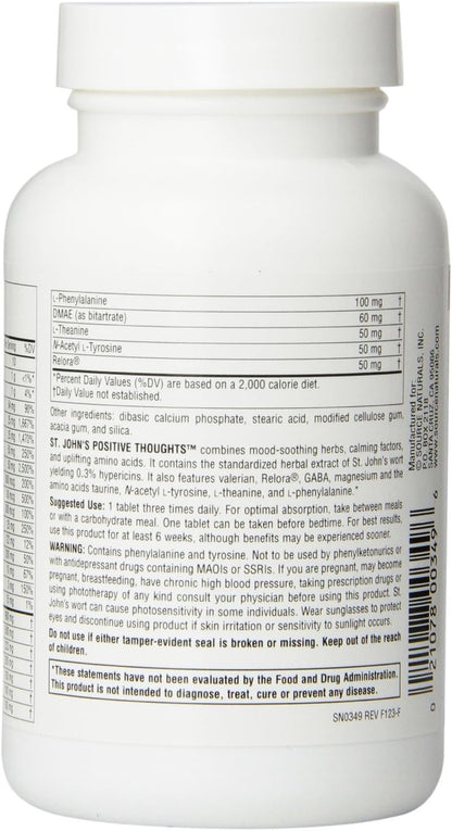 Source Naturals St. John's Positive Thoughts Herbal Supplement - 90 Tablets (Pack of 2)
