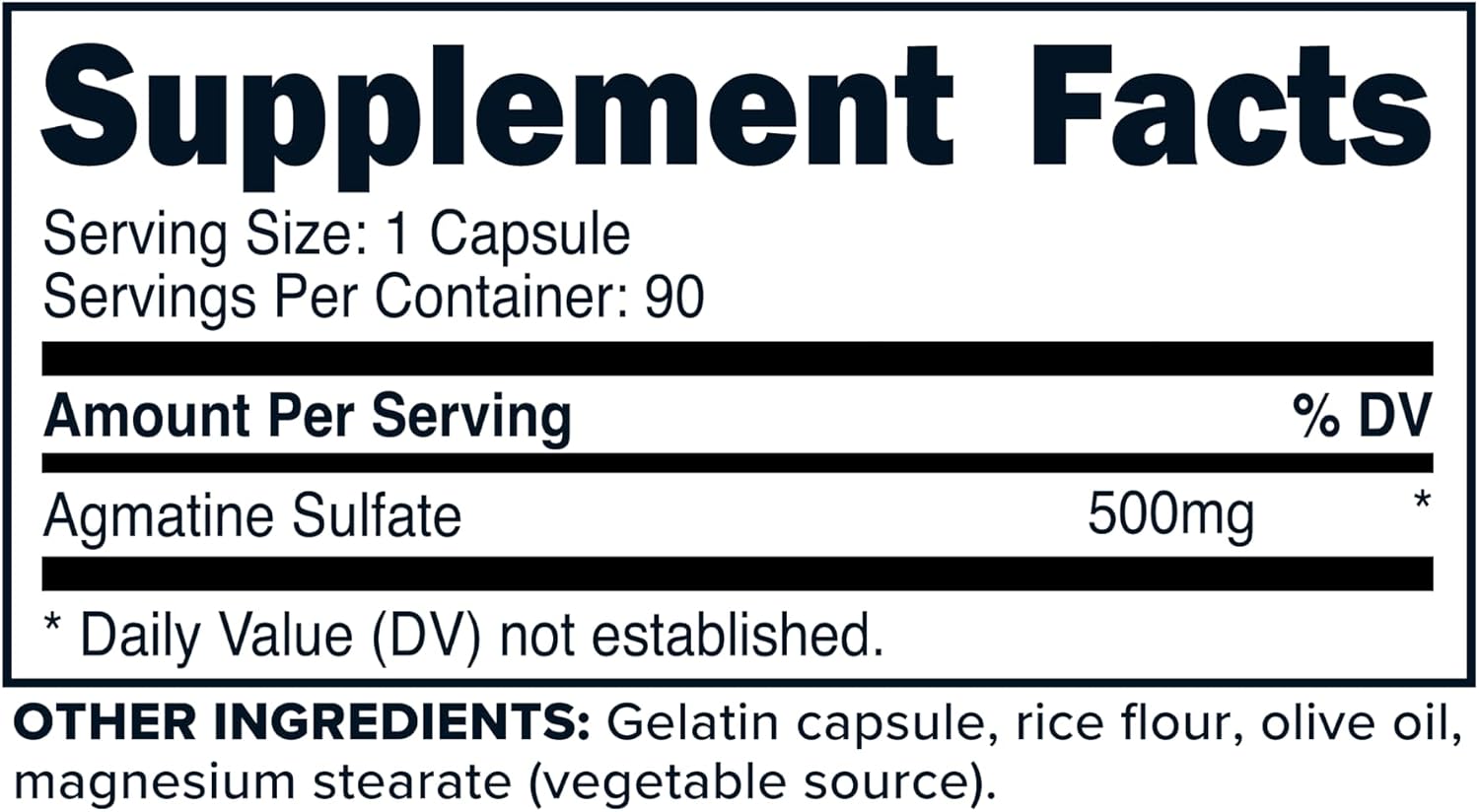 Primaforce Agmatine Sulphate 500mg, 90 Capsules – Non-GM, Gluten-free Supplement - görsel 6