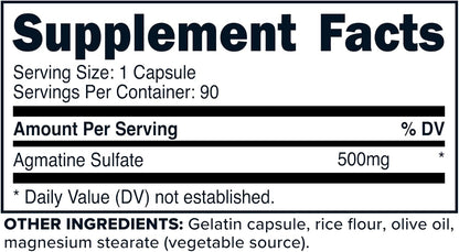 Primaforce Agmatine Sulphate 500mg, 90 Capsules – Non-GM, Gluten-free Supplement