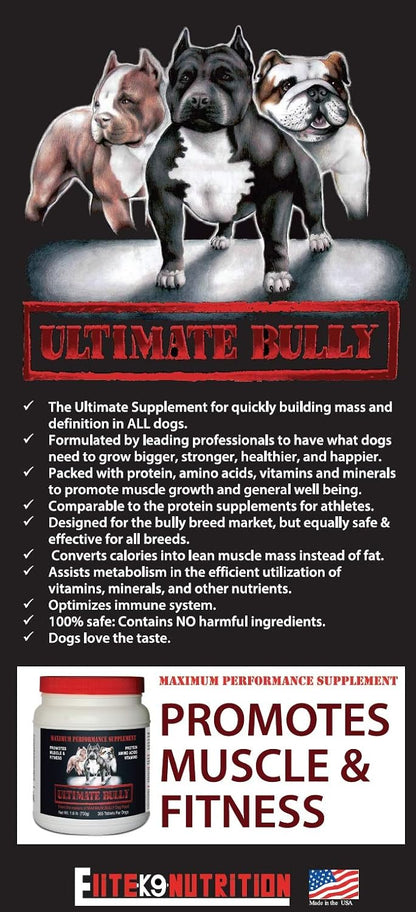 Ultimate Bully – Maximum Performance Dog Supplement, 60 Tablets