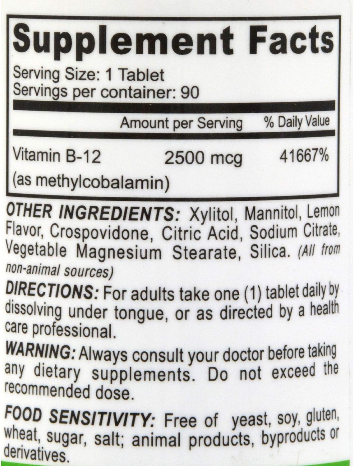 Deva Vegan Vitamins Sublingual B12-2500 mcg - 90 Tablets - Bioactive Methylcobalamin - görsel 2