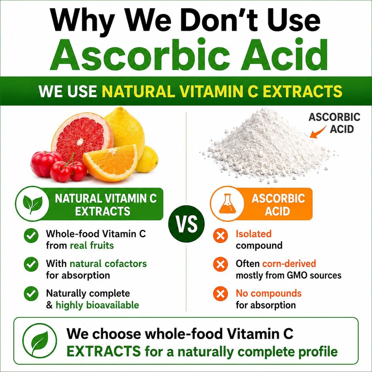 Natural Vitamin C from Acerola Cherry & Camu Camu Powder with Citrus Bioflavonoids, 90 Servings - görsel 8