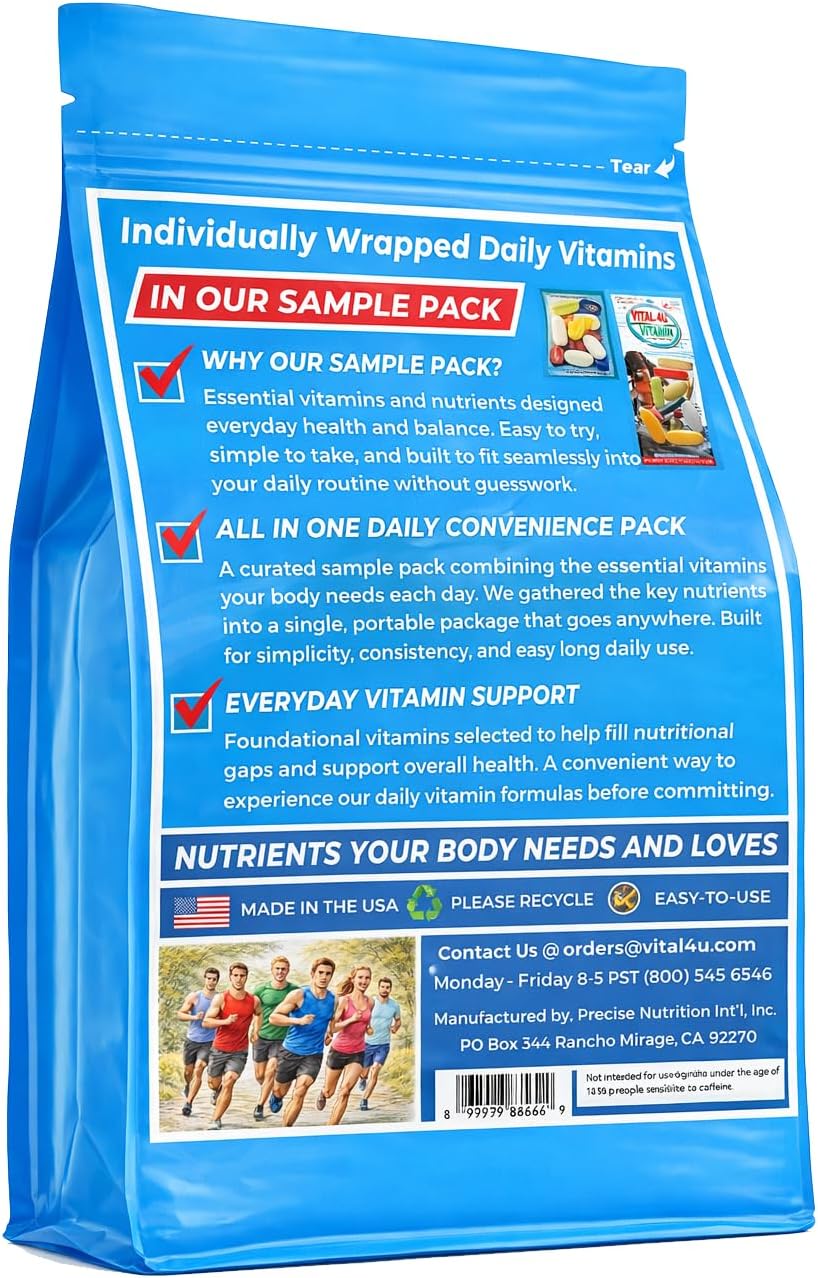 VITAL 4U Premium Daily Multivitamin Packs for Men and Women, 30 Servings - görsel 2