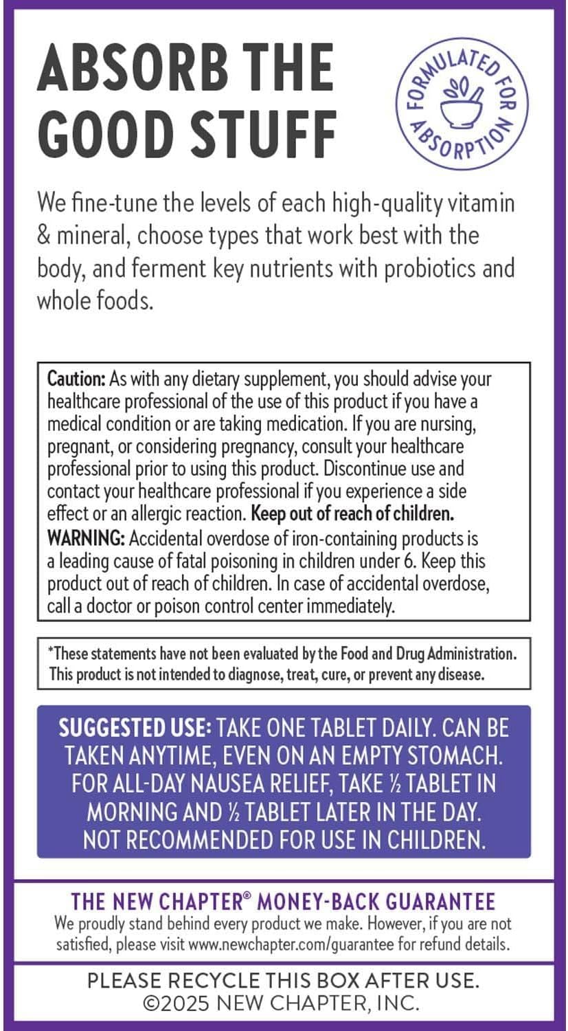 New Chapter Prenatal Vitamins, One Daily Prenatal Multivitamin Enhanced for Age 35+ with Methylfolate + Choline for Healthy Mum & Baby, Gluten-free & Non-GMO - 30 ct - görsel 6