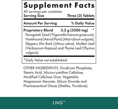 Michael's Health Naturopathic Programmes LNG - Herbal Lung & Respiratory Support - 120 Vegetarian Tablets