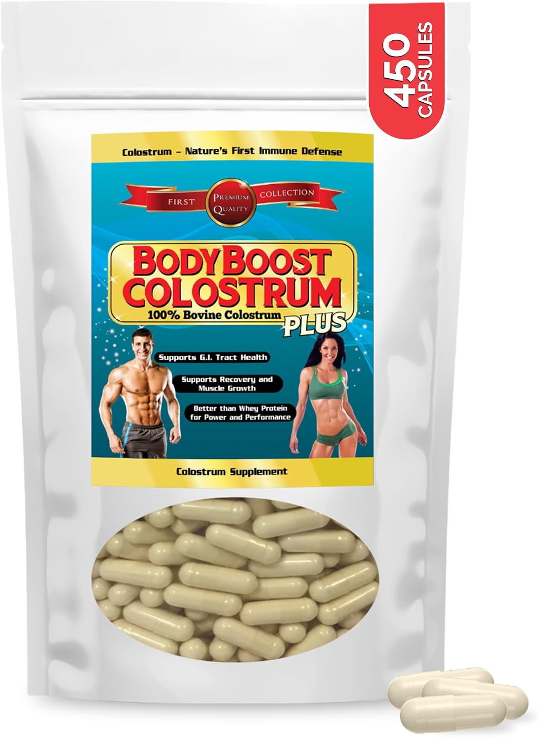 BodyBoost Colostrum Capsules, 100% Bovine Colostrum Powder, Immune Support Supplement with Immunoglobulin & Lactoferrin, Superfood for Gut Health, 150 Capsules - görsel 3