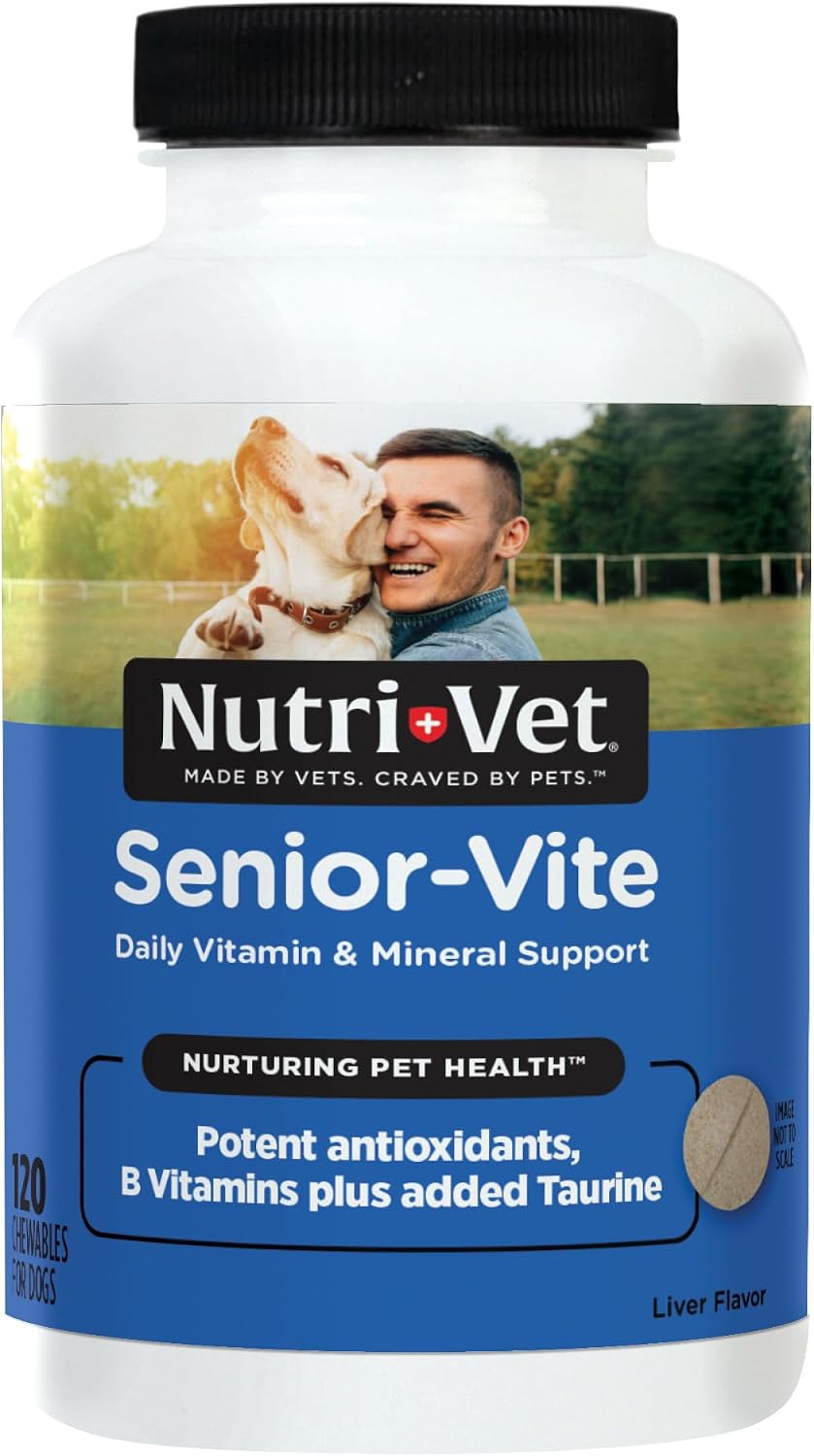 Nutri-Vet Senior-Vite Multivitamin for Senior Dogs, 120 Chewable Tablets - görsel 1