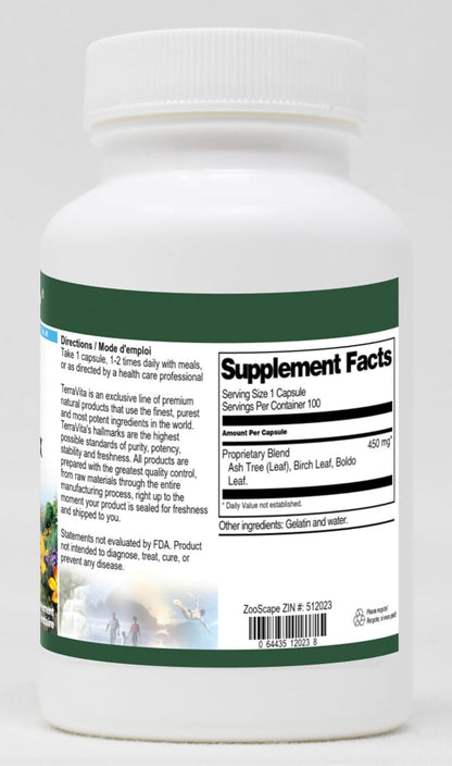 Birch, Ash Tree and Boldo Complex - 450 mg (100 Capsules)