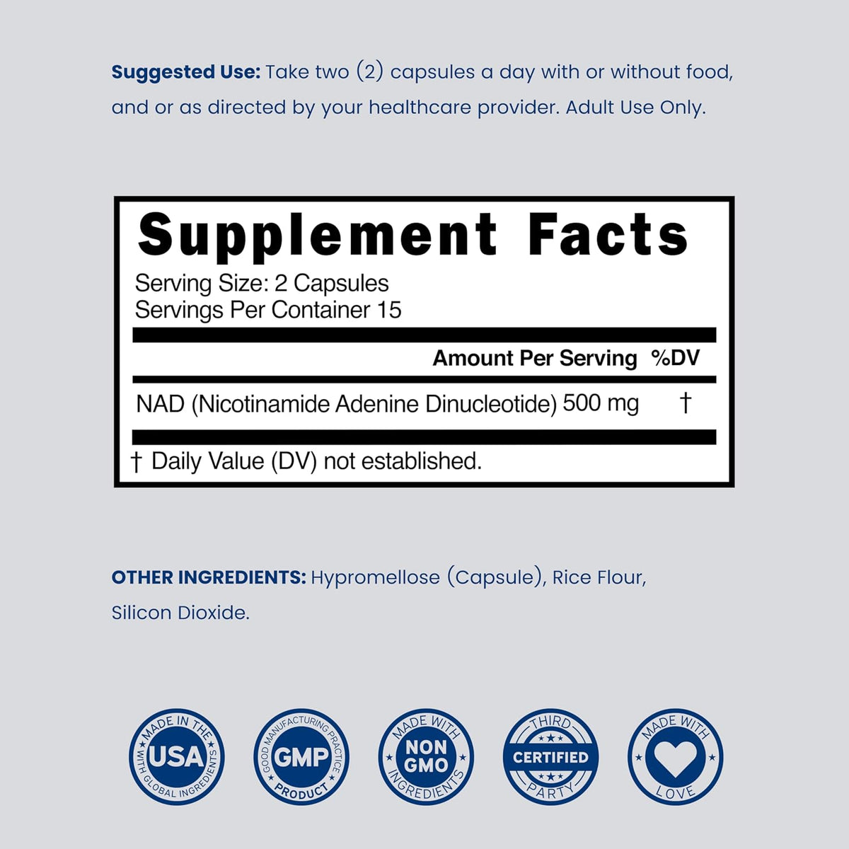 NAD+ Supplement (500 mg of 95% Pure NAD+ Per Serving) – 30 Vegan Capsules - görsel 6
