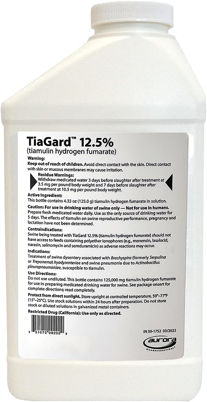 Aurora TiaGard 12.5% Liquid Concentrate - Generic for Denagard, 1 L (1000 mL) – Image 2