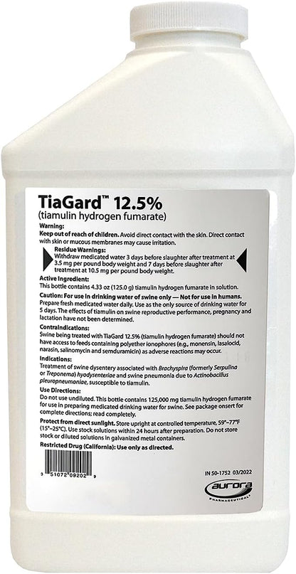 Aurora TiaGard 12.5% Liquid Concentrate - Generic for Denagard, 1 L (1000 mL) – Image 2