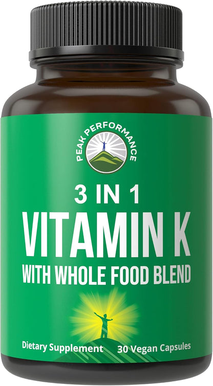 Vitamin K Capsules with Whole Food Blend of 25+ Vegetables and Fruits