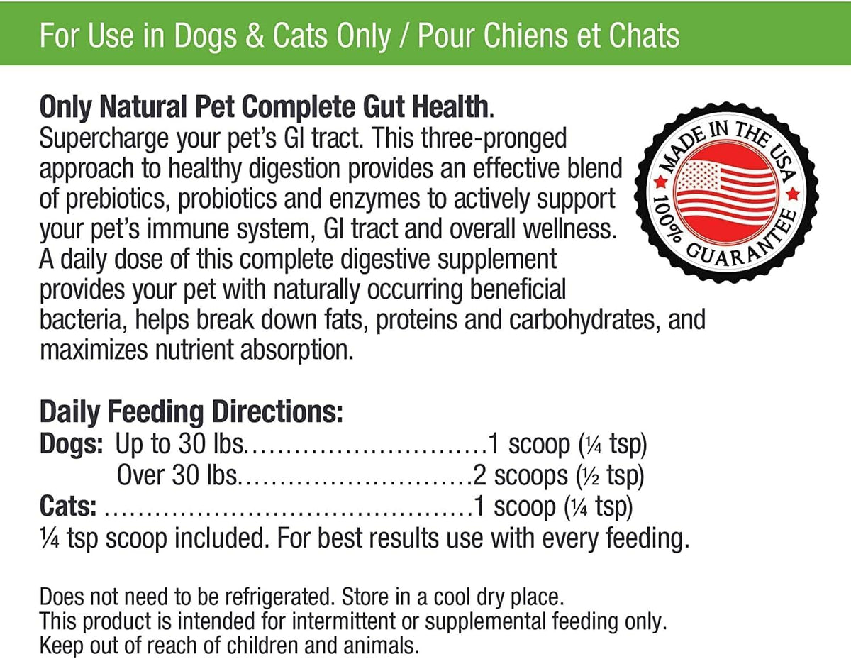 Only Natural Pet Complete Gut Health Complex - Probiotics & Digestive Enzymes for Dogs and Cats - görsel 8