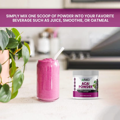 AKI Acai Powder - Non-GM, Vegan Friendly & Gluten-free (150 g / 5.30 oz)